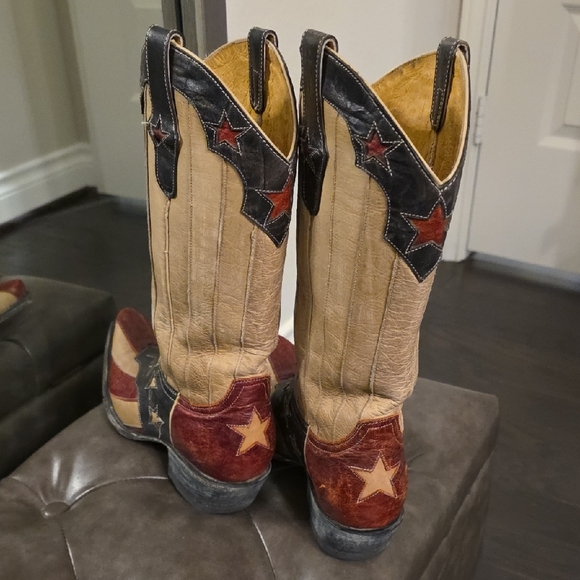 Old Gringo Red, Blue, and Cream Star Ankle Boots - Picture 7 of 16